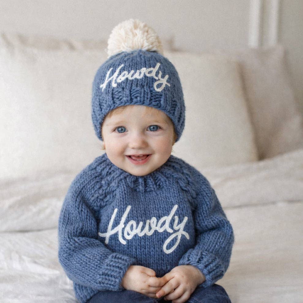 Howdy Beanie Hat Slate Blue for Baby & Kids