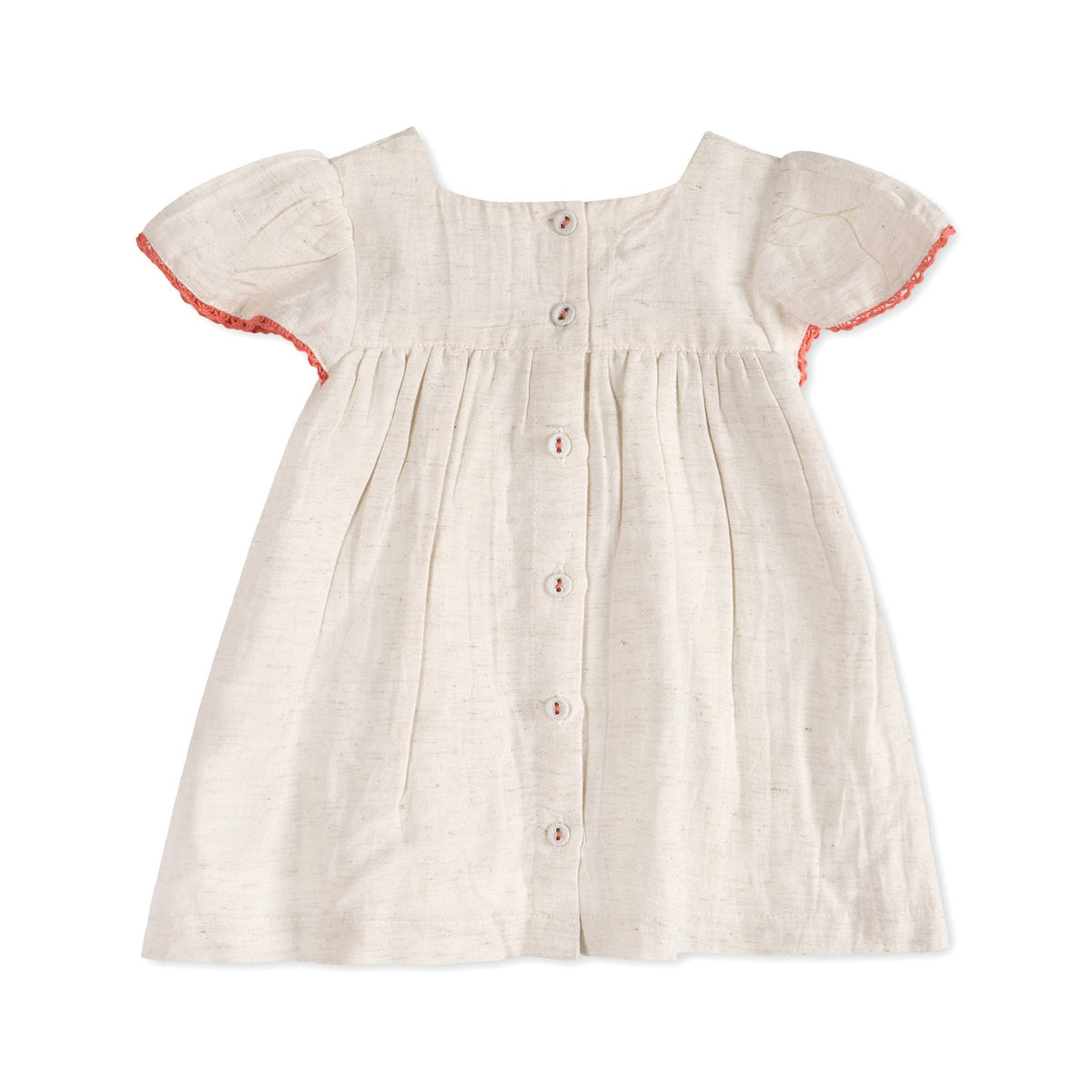 Gabi Embroidered Baby Dress + Bloomer (Linen Blend)