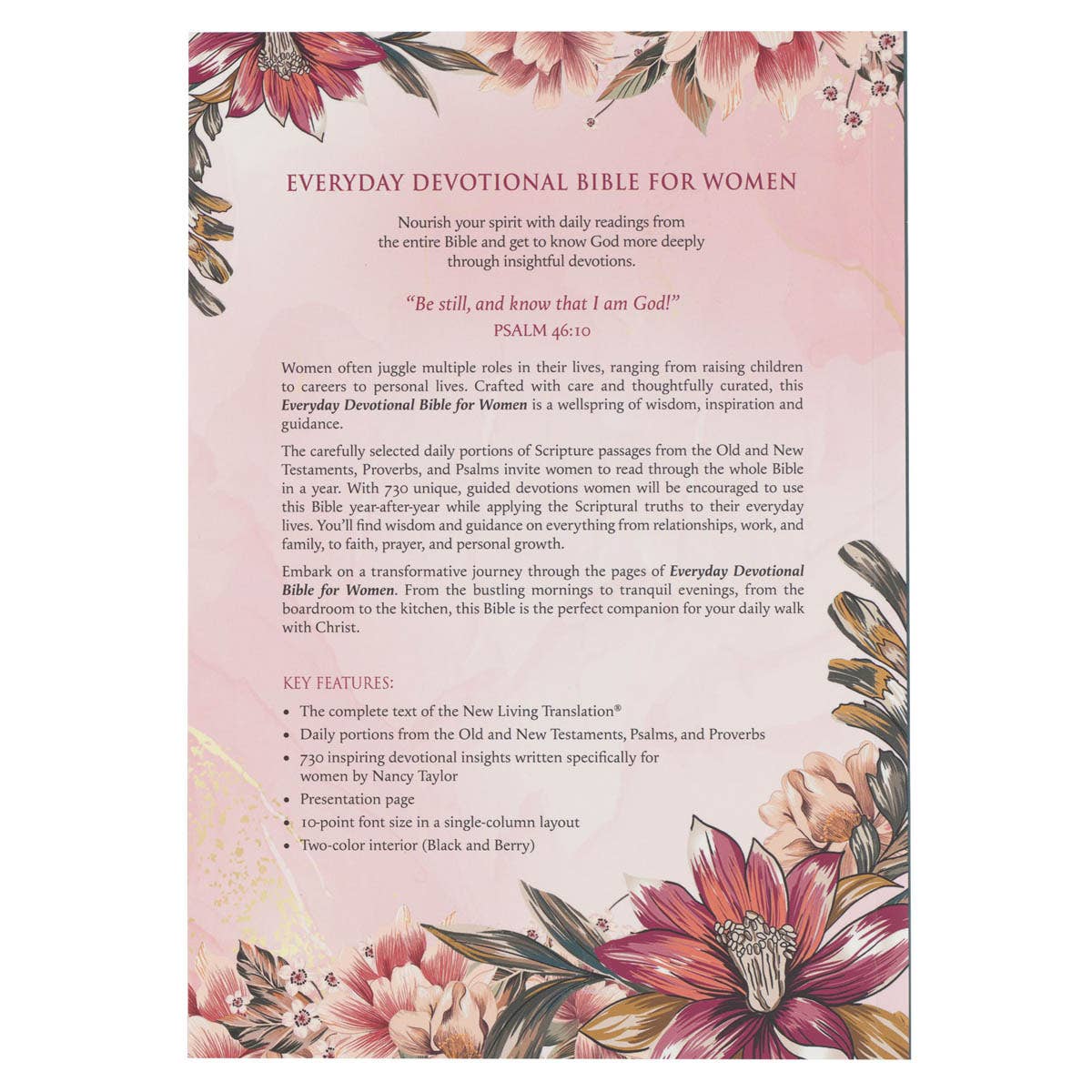 Devotional Bible NLT for Women Softcover, Floral