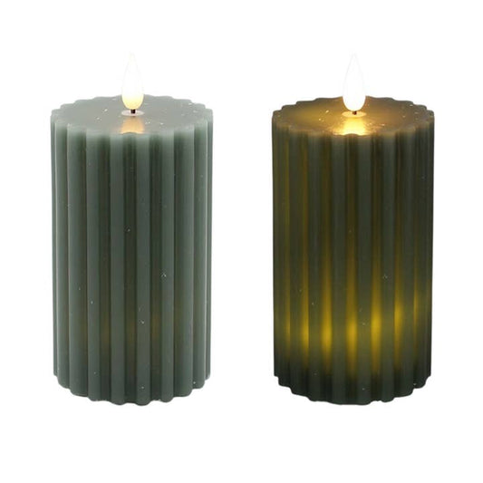 6 in Green Ridged LED Votive