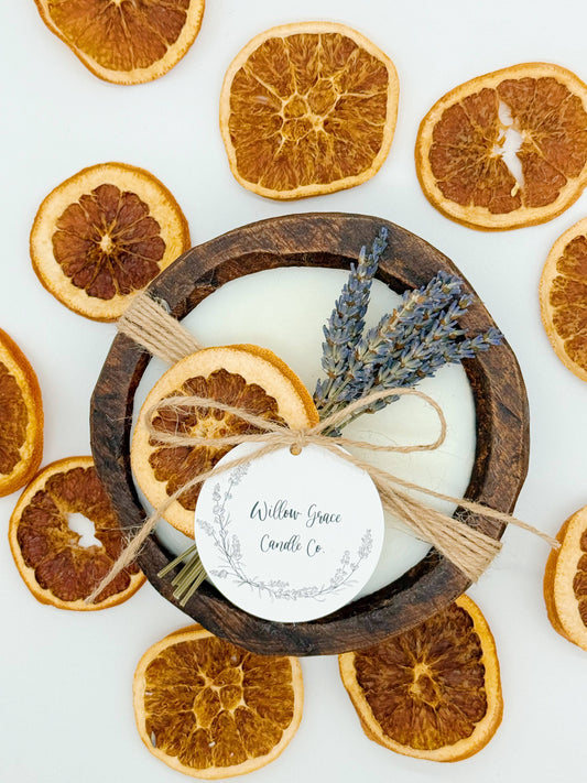 Summer Citrus Mini Round Dough Candle