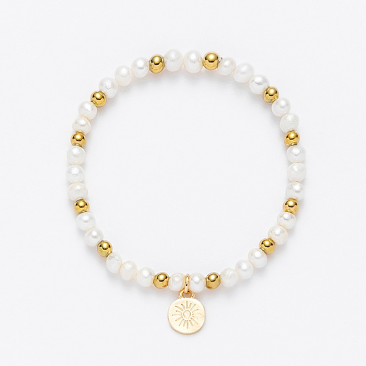 Gold & Pearl Beaded Bracelet