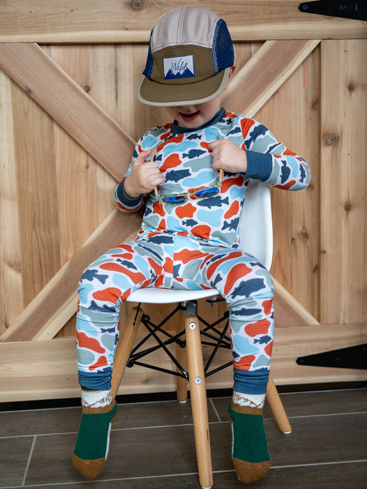 Camo fish bamboo pj set