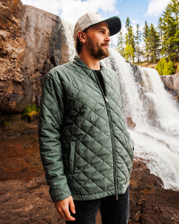 Crosscut Men's Quilted Bomber Jacket - Balsam