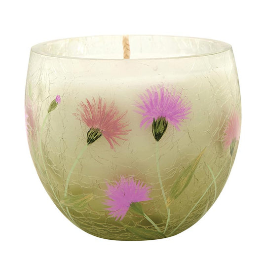 Hand Painted Floral Candle