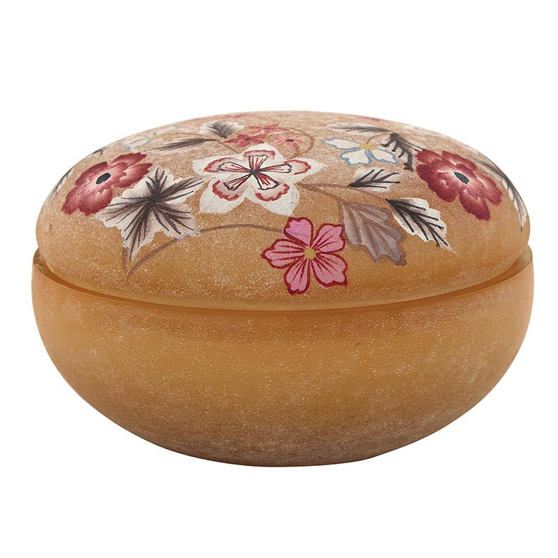 Hand Painted Floral Jar Candle
