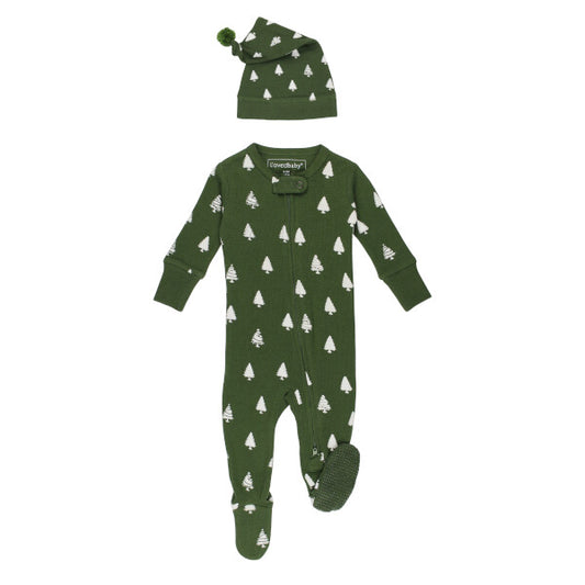 Frosty Pine Holiday Thermal Footie