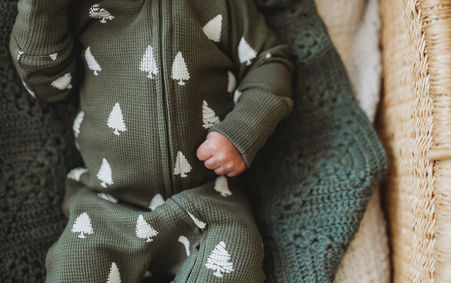 Frosty Pine Holiday Thermal Footie