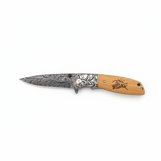 Knife - Tooled Serrated Moose
