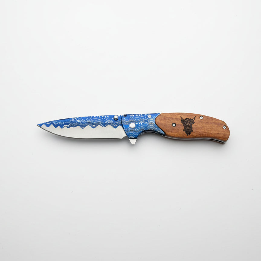 Knife - Blue Wave Highland Cow