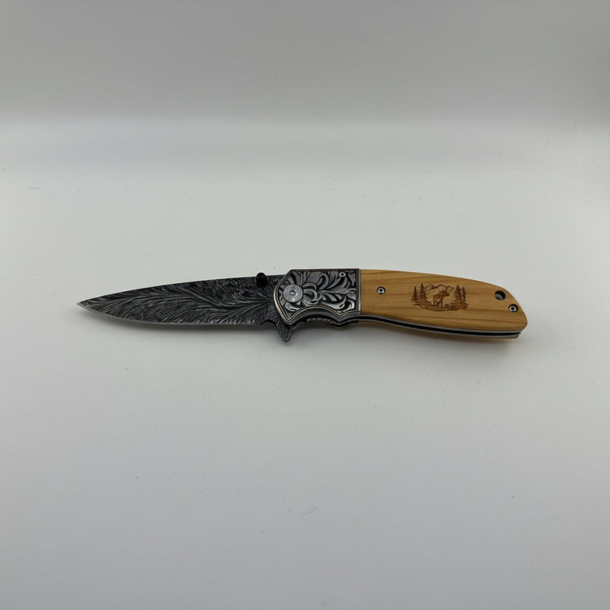 Knife - Tooled Serrated Moose