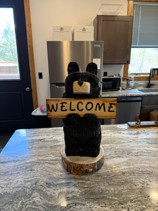 18" Bear Holding Sign Belly