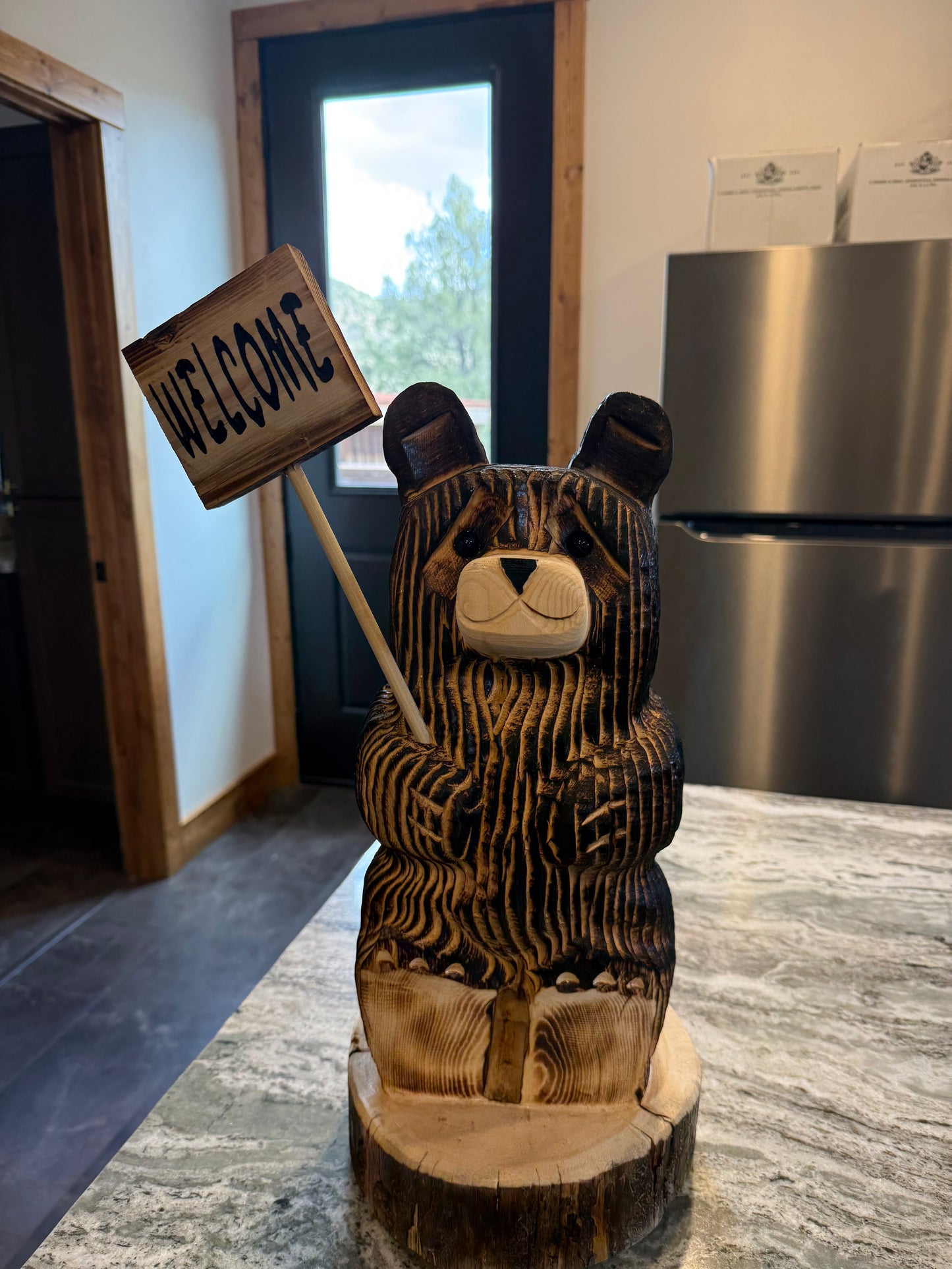 18" Bear Sitting Holding Sign