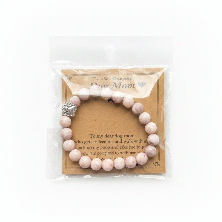 Natural Stone Dog Mom Bracelet