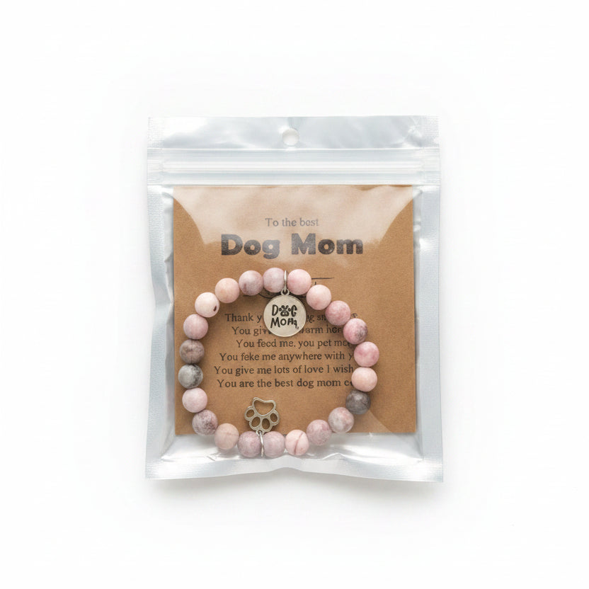 Natural Stone Dog Mom Bracelet