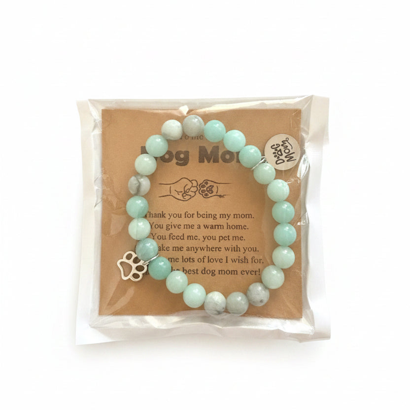 Natural Stone Dog Mom Bracelet