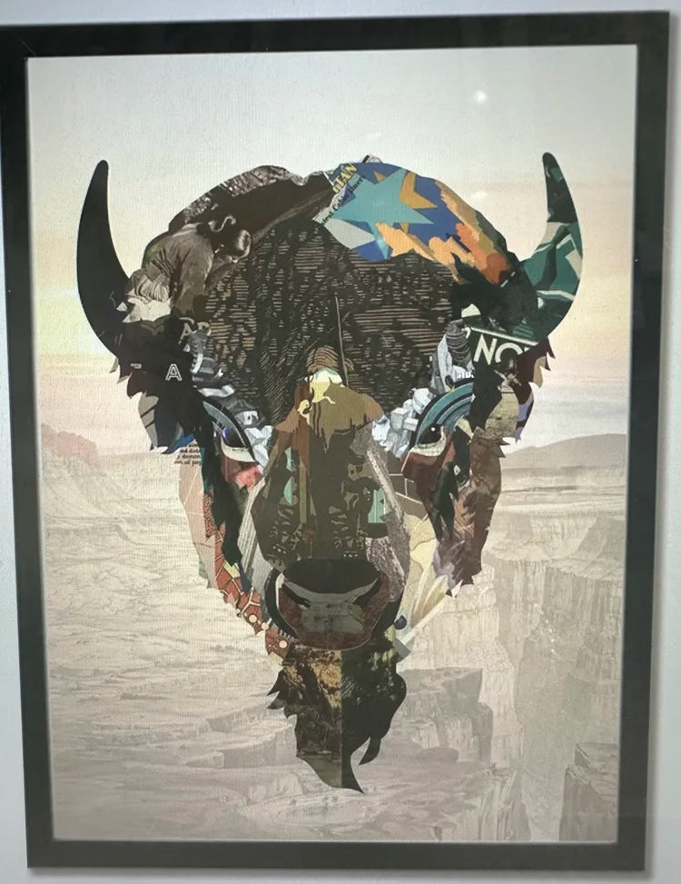 Buffalo 3D Collage Art