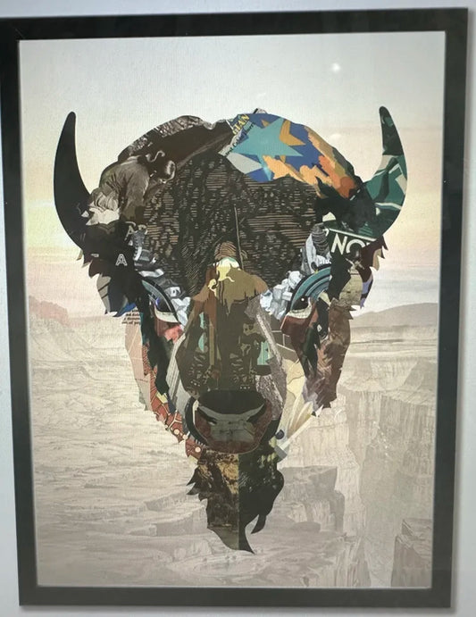 Buffalo 3D Collage Art