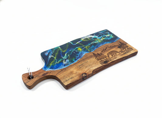 Wood Board - Resin - Fishtail/Bear with Babies