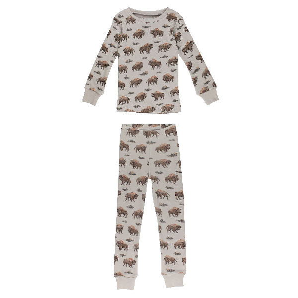 Kids' Organic L/Sleeve PJ Set - Bison