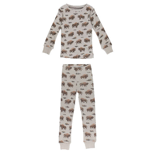 Kids' Organic L/Sleeve PJ Set - Bison