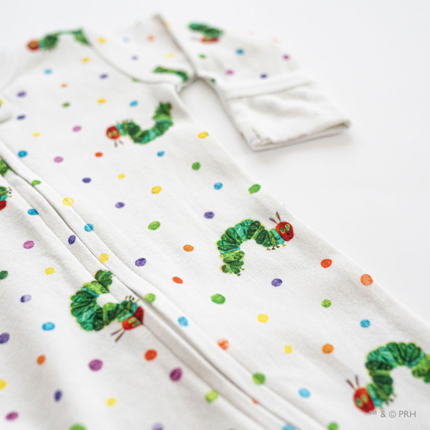 Organic 2-Way Zipper Footie - Caterpillar