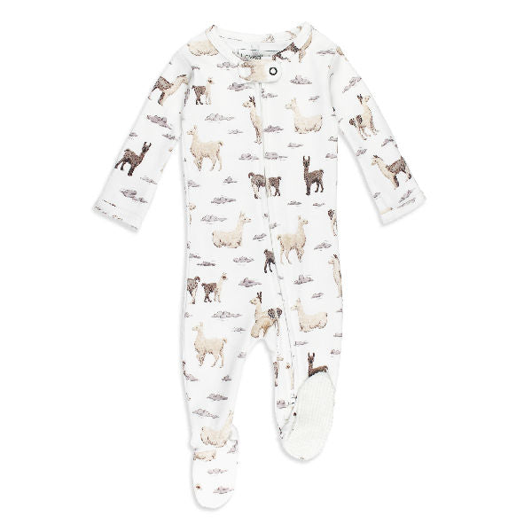 Organic 2-Way Zipper Footie - Llama