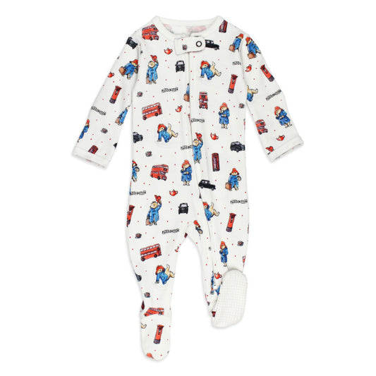 Organic 2-Way Zipper Footie - London Paddington