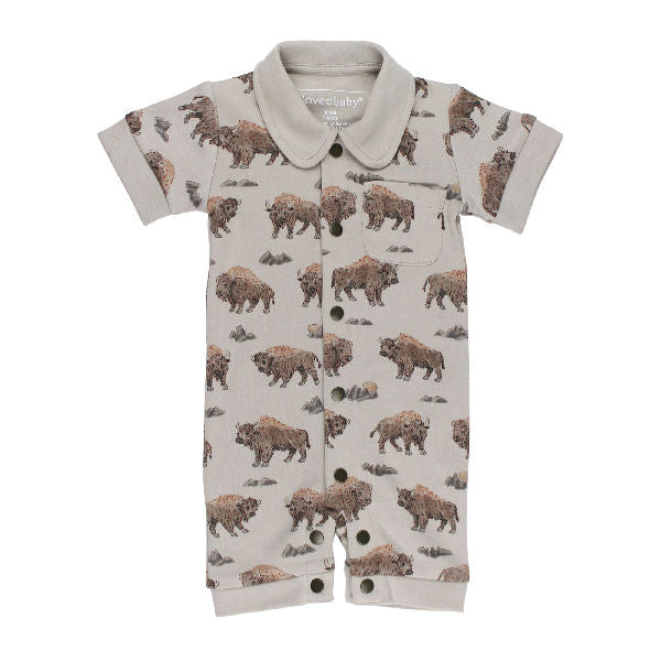 Organic S/Sleeve Coverall - Bison