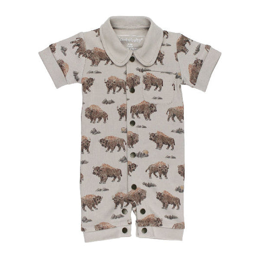 Organic S/Sleeve Coverall - Bison