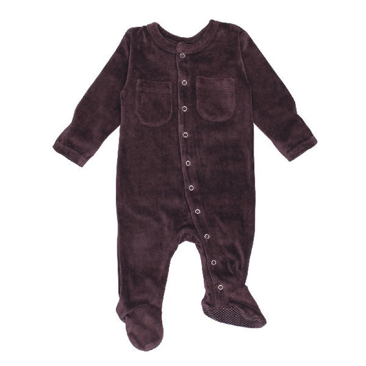 Organic Eggplant Velour Footie