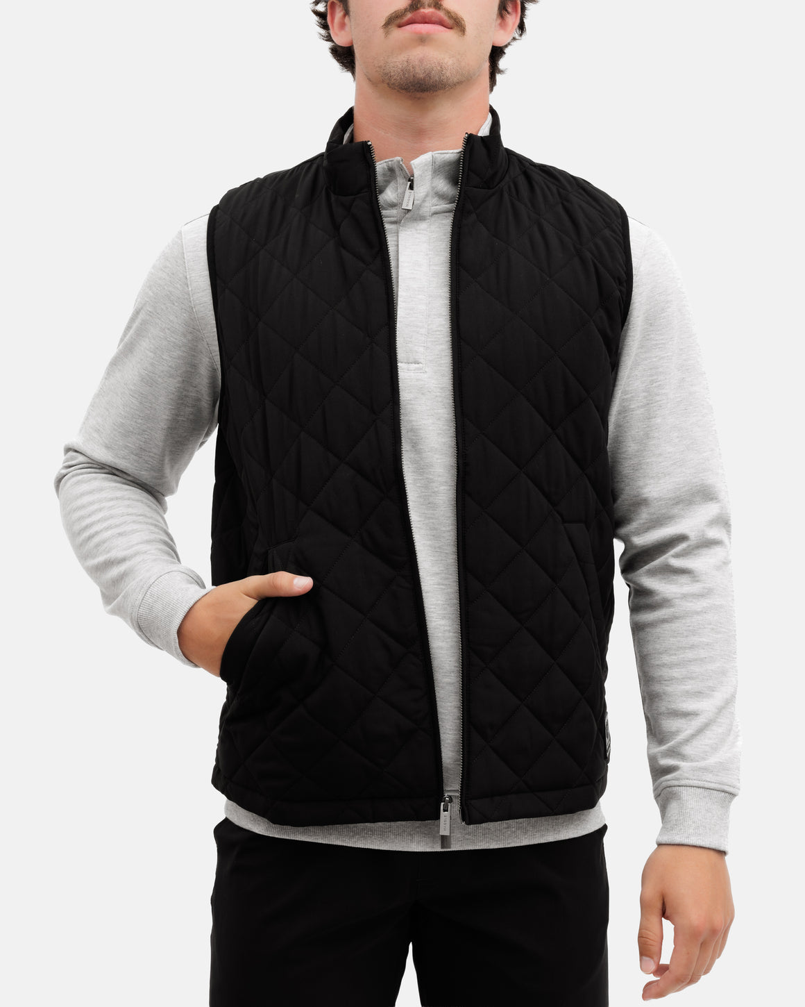 Crosscut Men's Quilted Vest - Onyx