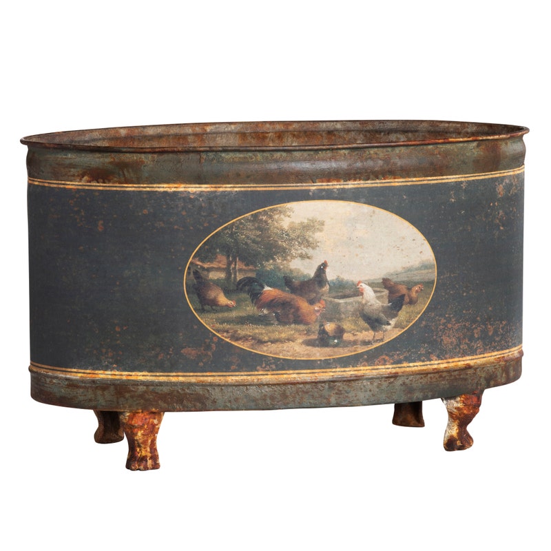Poulets Oblong Tole Container