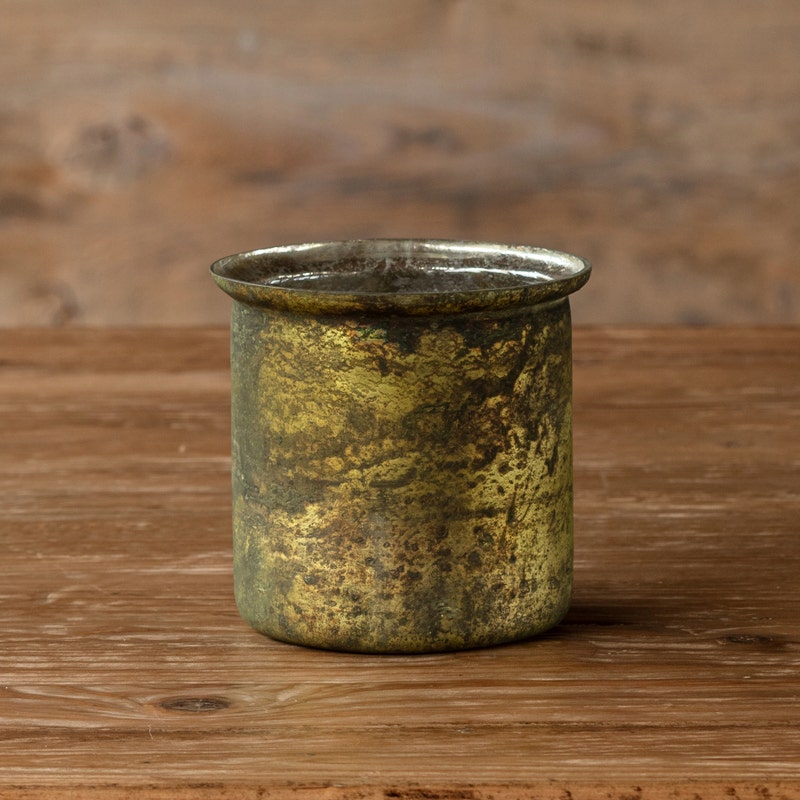 Antique Olive Candle Pot
