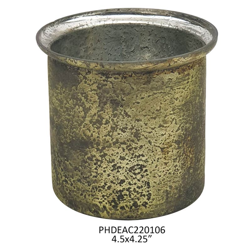 Antique Olive Candle Pot