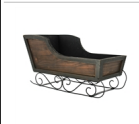 Black and Natural Wood Sleigh