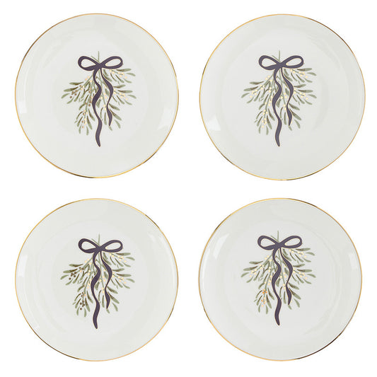 Ceramic Appetizer Plates - Lilac Bow
