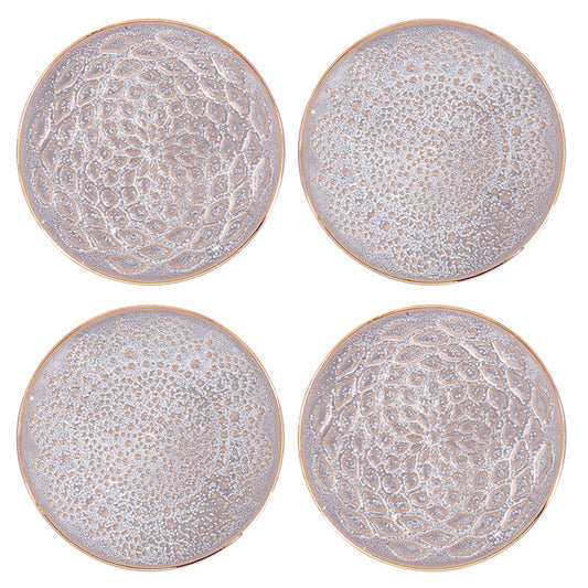 Lilac Stamped Appetizer Plates - 4 Styles