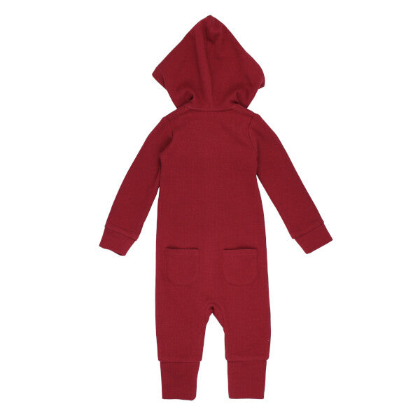Thermal 2-Way Zipper Romper - Crimson