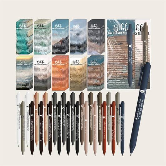 Christian Bible verse bookmark and pen set