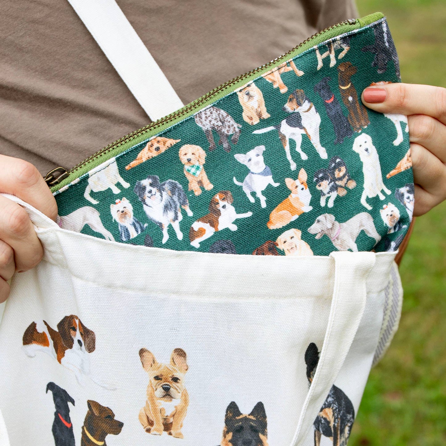 Furry Friends Dogs Canvas Pouch