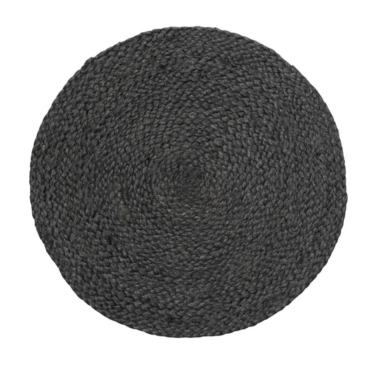 Black Hand-Woven Jute Placemat