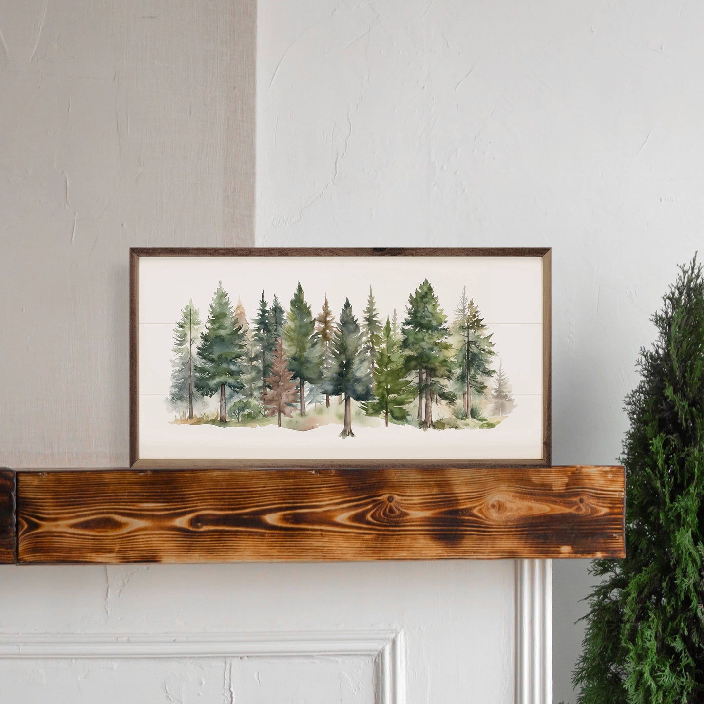 Watercolor Pines Forest II