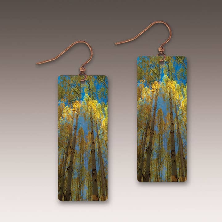 Bright Summer Aspen Nature Banner Earrings