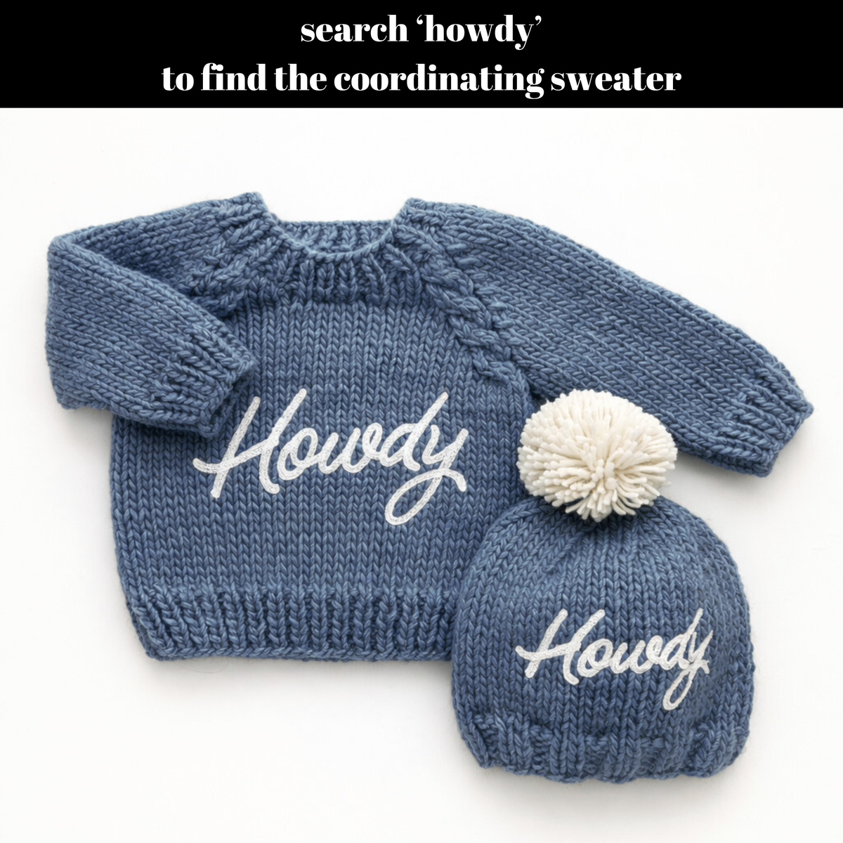 Howdy Beanie Hat Slate Blue for Baby & Kids