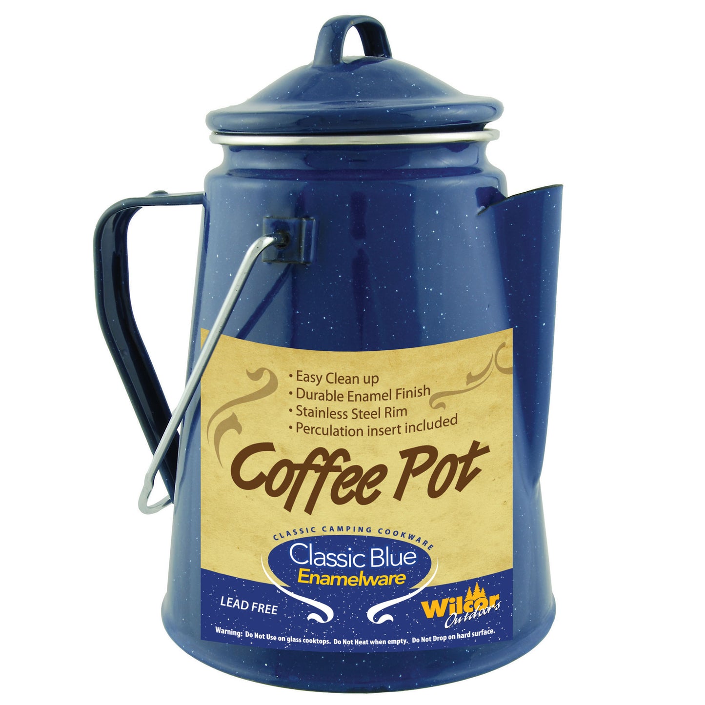 Blue Enamel Coffee Pot w/ Insert