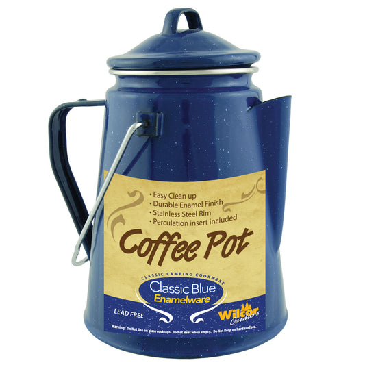 Blue Enamel Coffee Pot w/ Insert