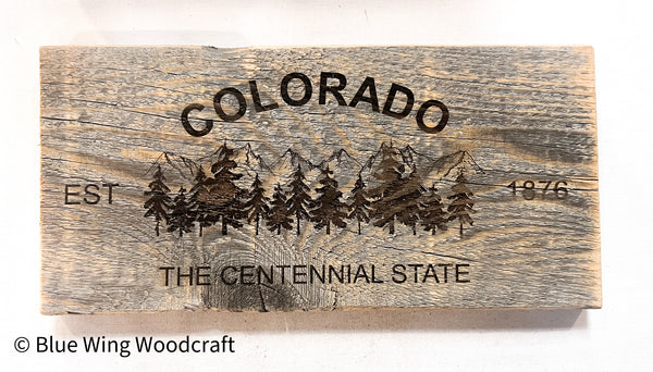 Colorado Centennial State Sign 12"