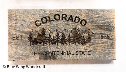 Colorado Centennial State Sign 12"
