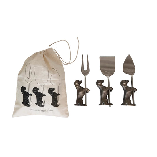 Stainless Steel Knives w/ Dog Stands